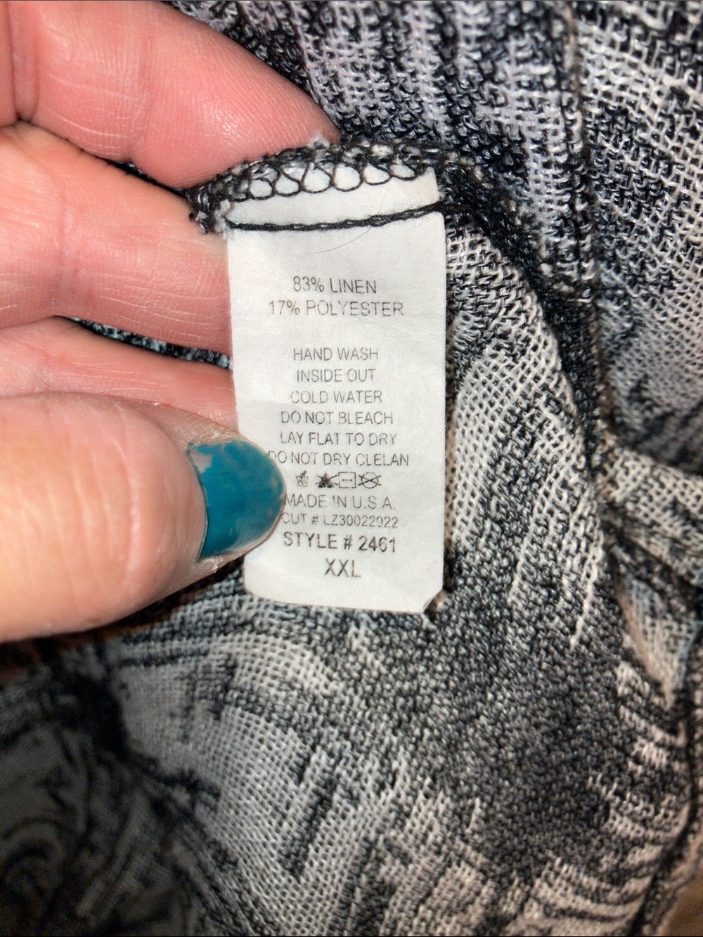 Yushi Black & White Open Front Knit Linen Cardigan XXL - Picture 3 of 4